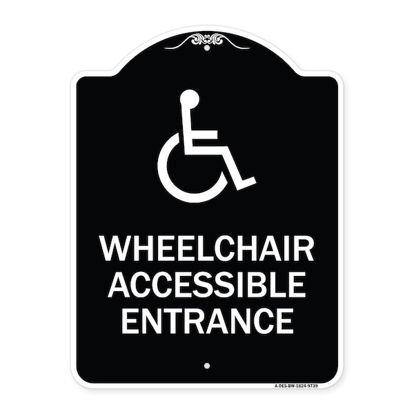 Designer Series-Wheelchair Accessible Entrance Black & White, 24" H, BW-1824-9739